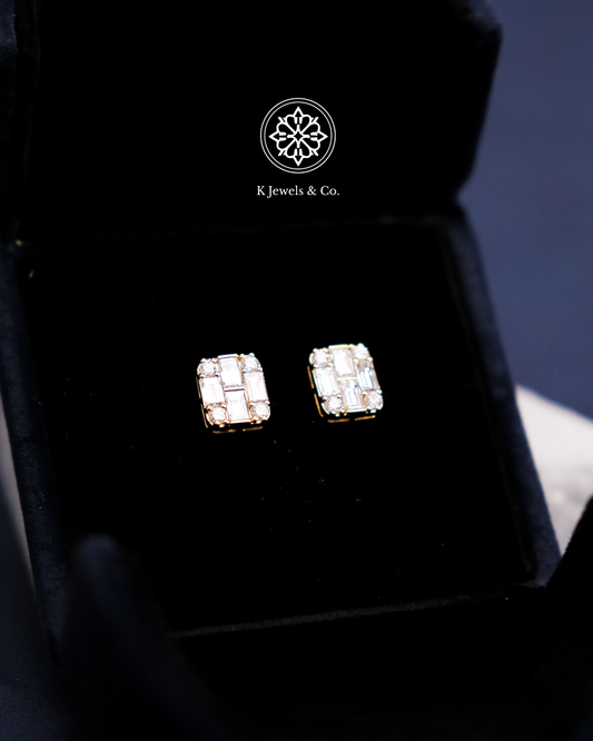 Emerald Illusion Diamond Earrings