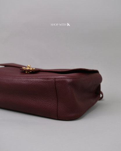 Chanel Maxi Flap Burgundy CGHW