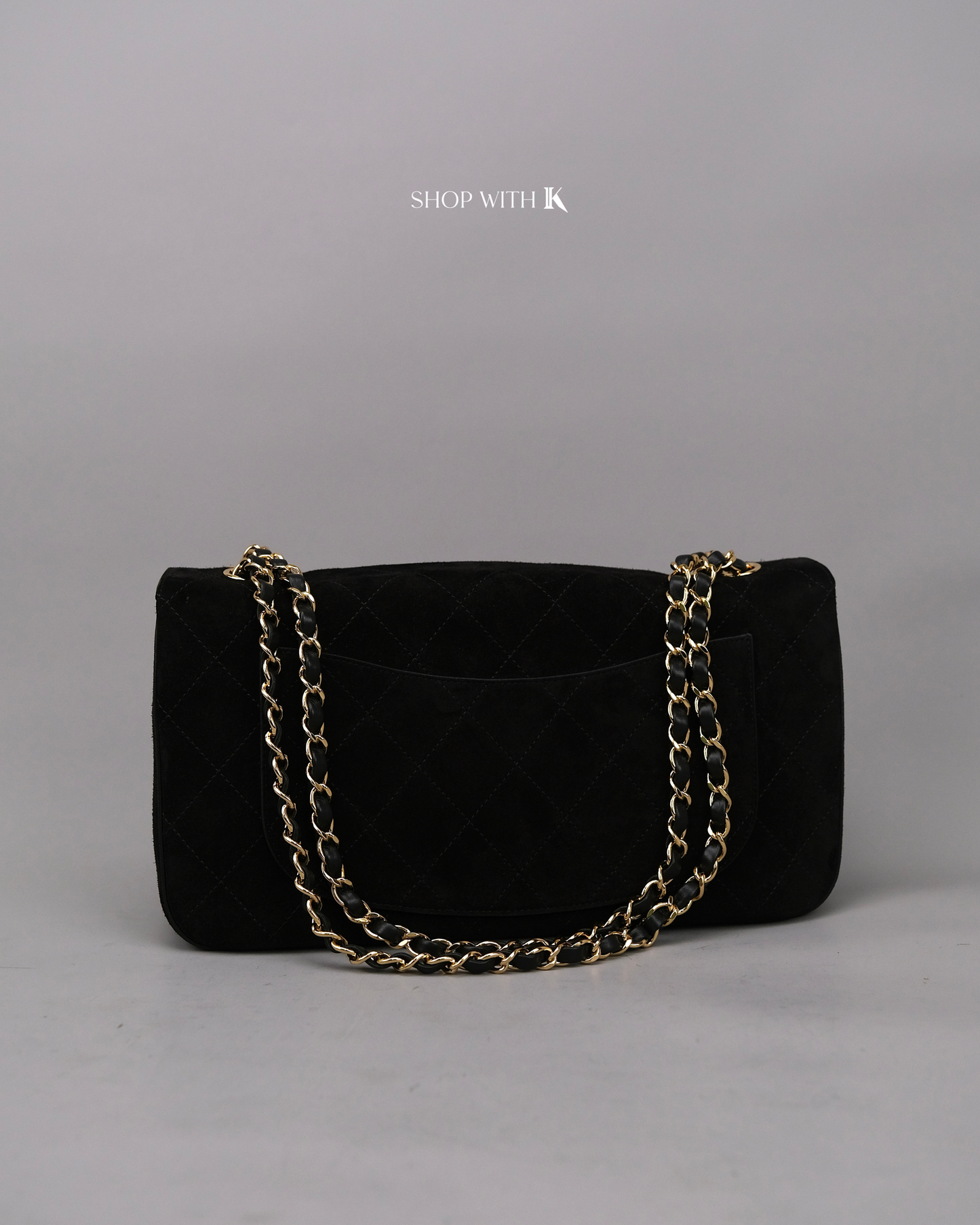 Chanel Maxi Flap Suede Black - 32cm