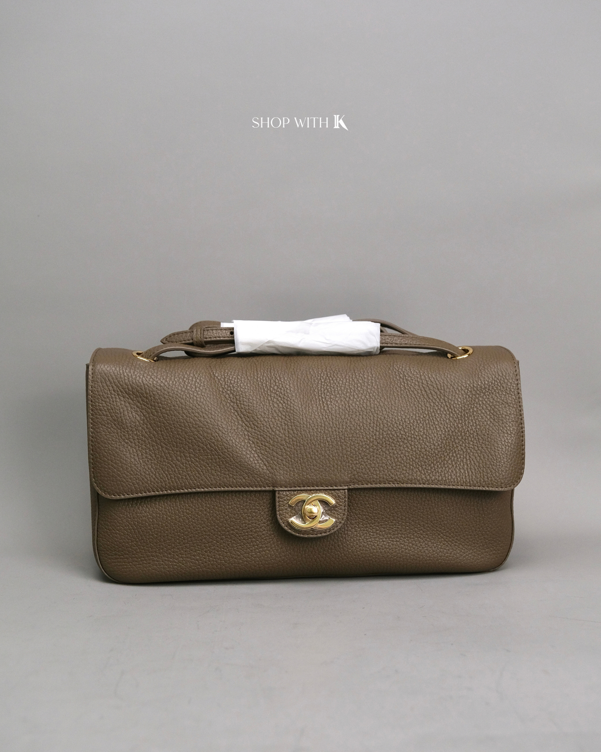 Chanel Maxi Flap Etoupe GHW - 32cm