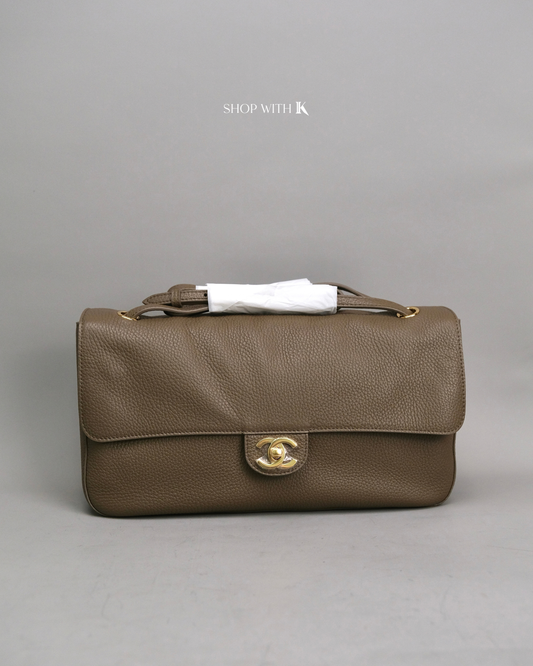 Chanel Maxi Flap Etoupe GHW - 32cm