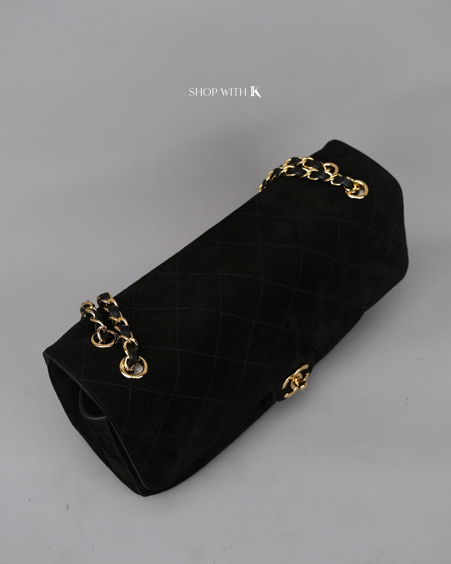 Chanel Maxi Flap Suede Black - 32cm