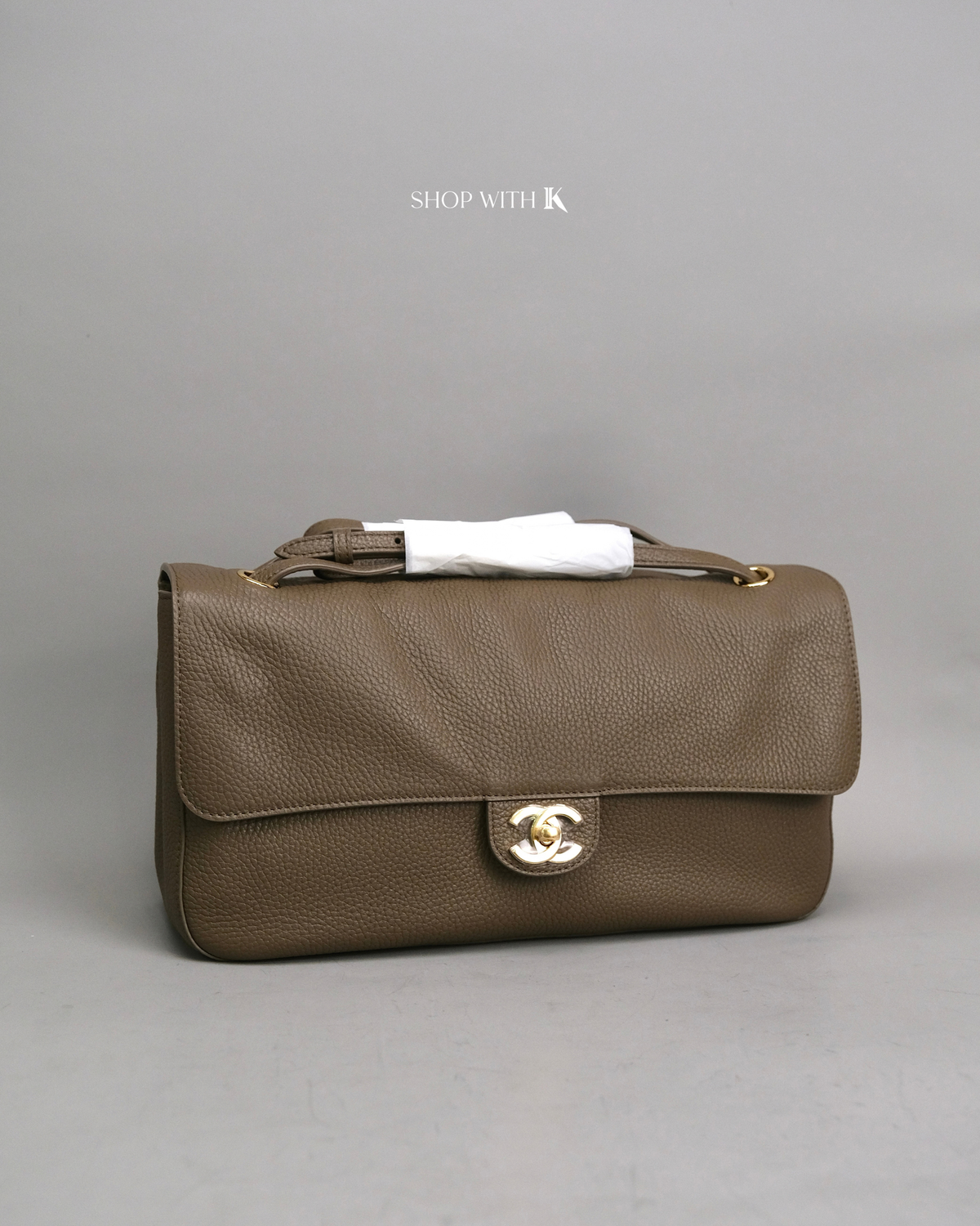 Chanel Maxi Flap Etoupe GHW - 32cm