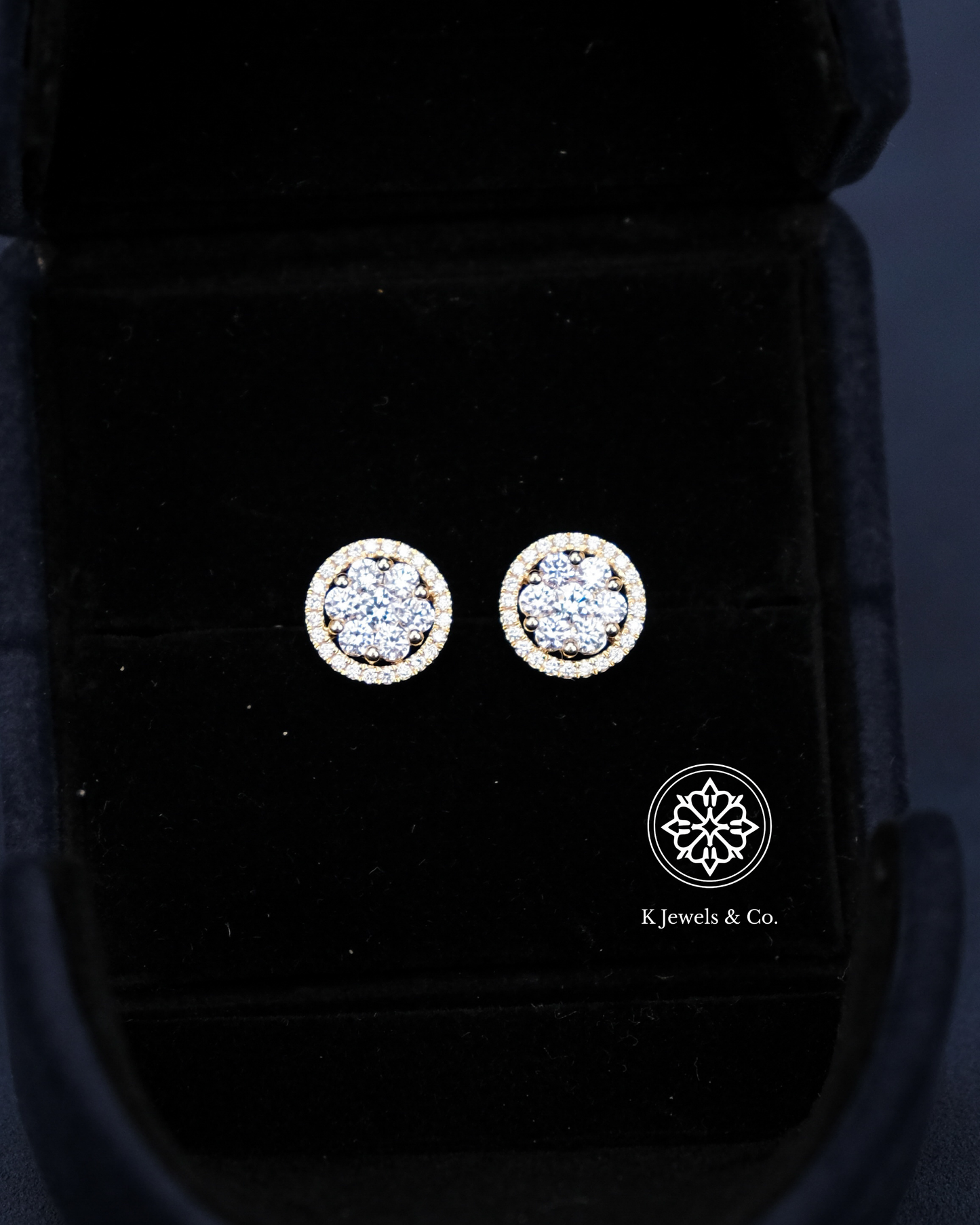 Diamond Illusion Earrings in Yellow Gold