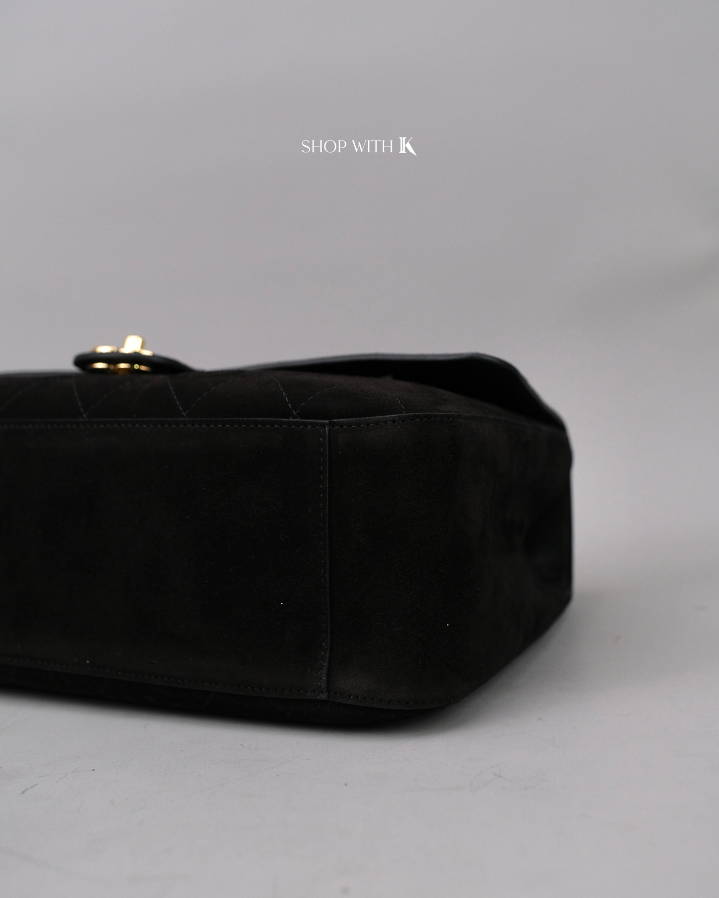 Chanel Maxi Flap Suede Black - 32cm