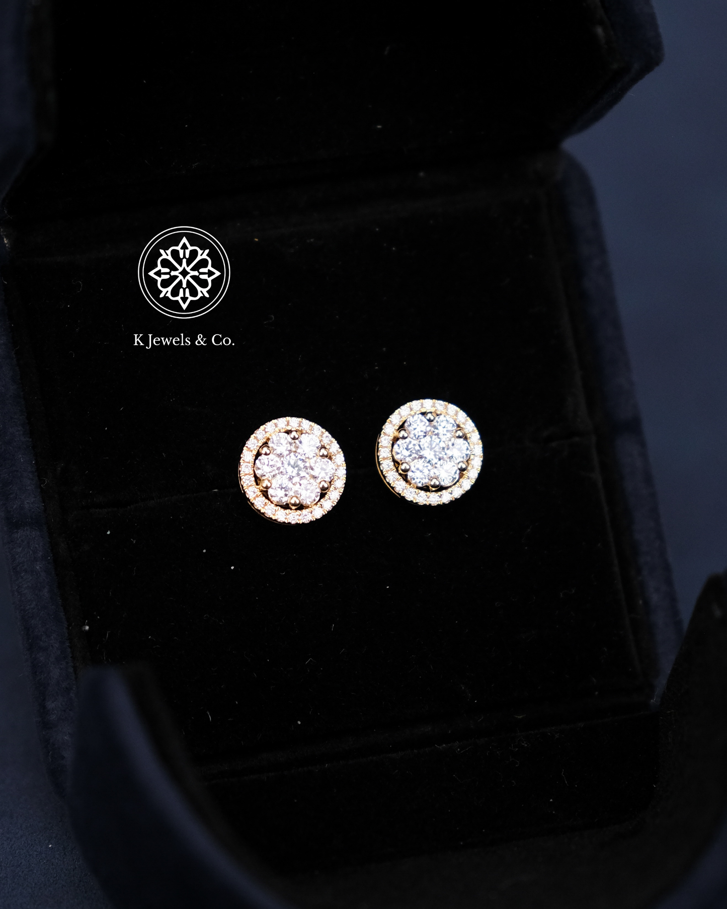 Diamond Illusion Earrings in Yellow Gold