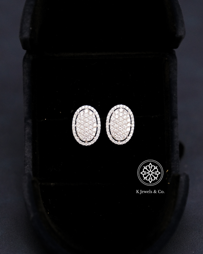 Oval Diamond Earrings