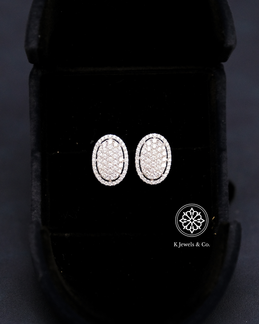 Oval Diamond Earrings