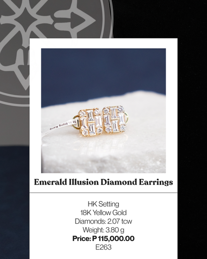 Emerald Illusion Diamond Earrings