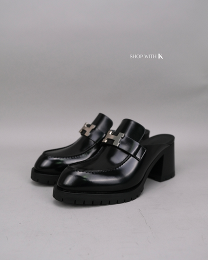 Hermes Flore 60 Mules Black