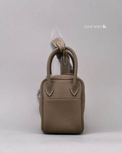 Hermes Mini Lindy Etoupe GHW