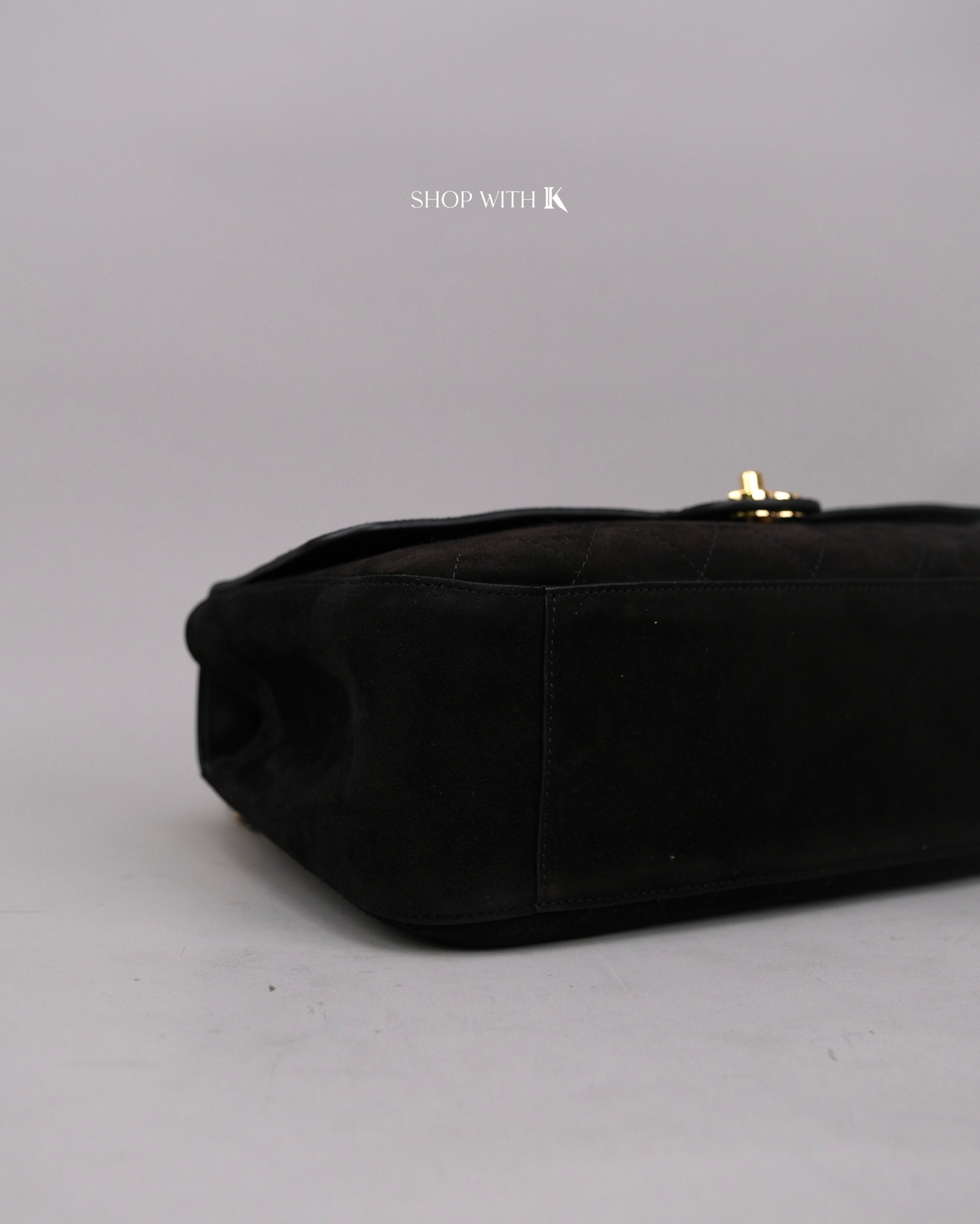 Chanel Maxi Flap Suede Black - 32cm