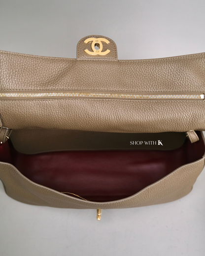 Chanel Maxi Flap Etoupe GHW - 32cm