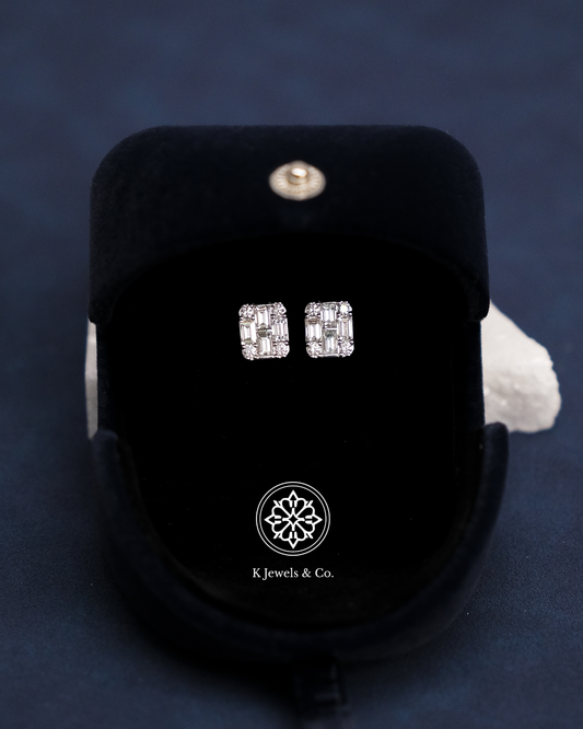 Emerald Illusion Diamond Earrings