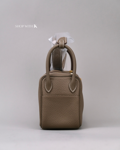 Hermes Mini Lindy Etoupe GHW