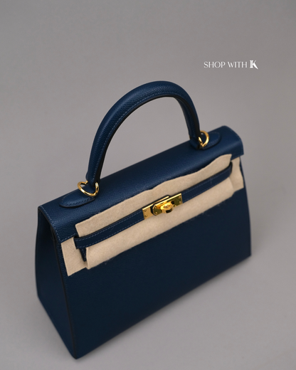 Hermes Kelly 25 Bleu de Prusse GHW