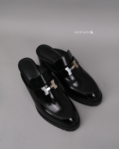 Hermes Flore 60 Mules Black