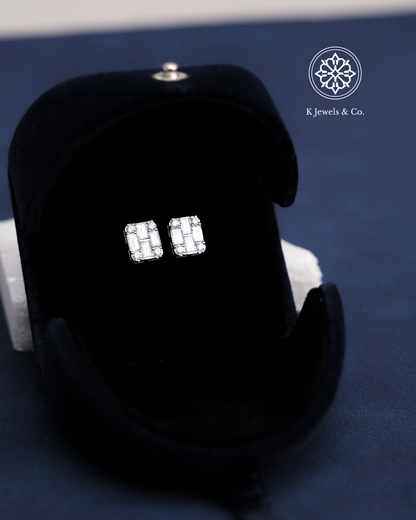 Emerald Illusion Diamond Earrings