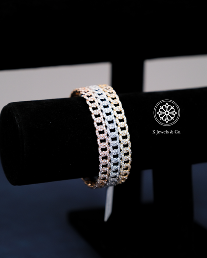 Tricolor Diamond Bangle