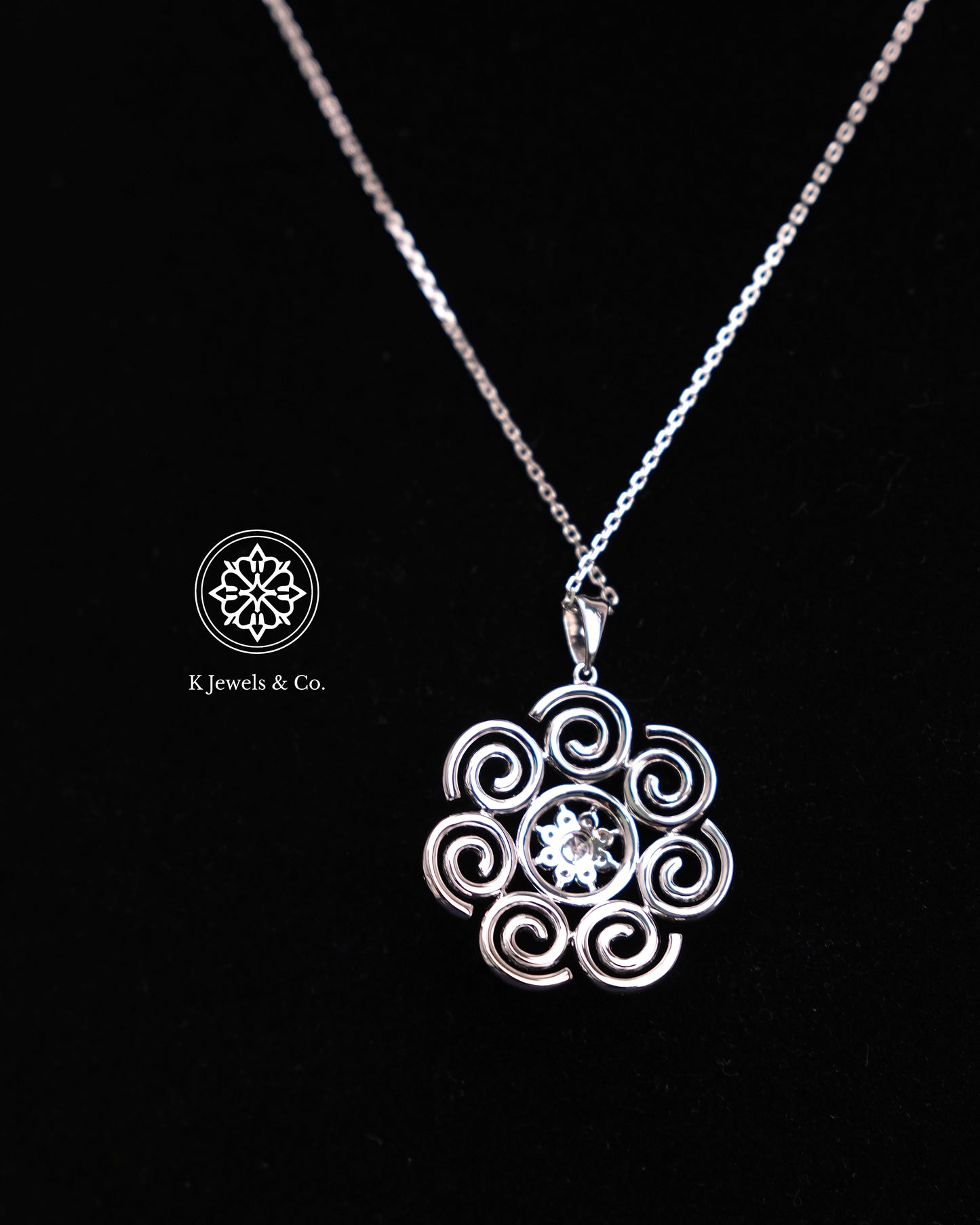 Flower Diamond Pendant w/ Chain