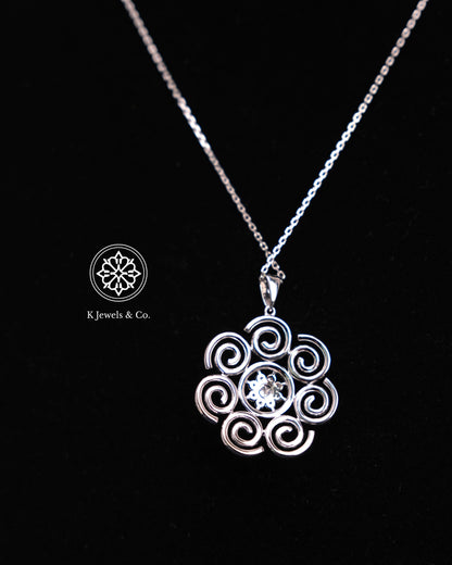 Flower Diamond Pendant w/ Chain