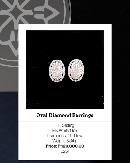 Oval Diamond Earrings