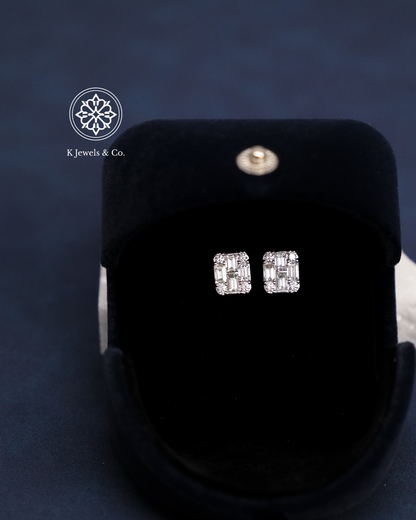 Emerald Illusion Diamond Earrings