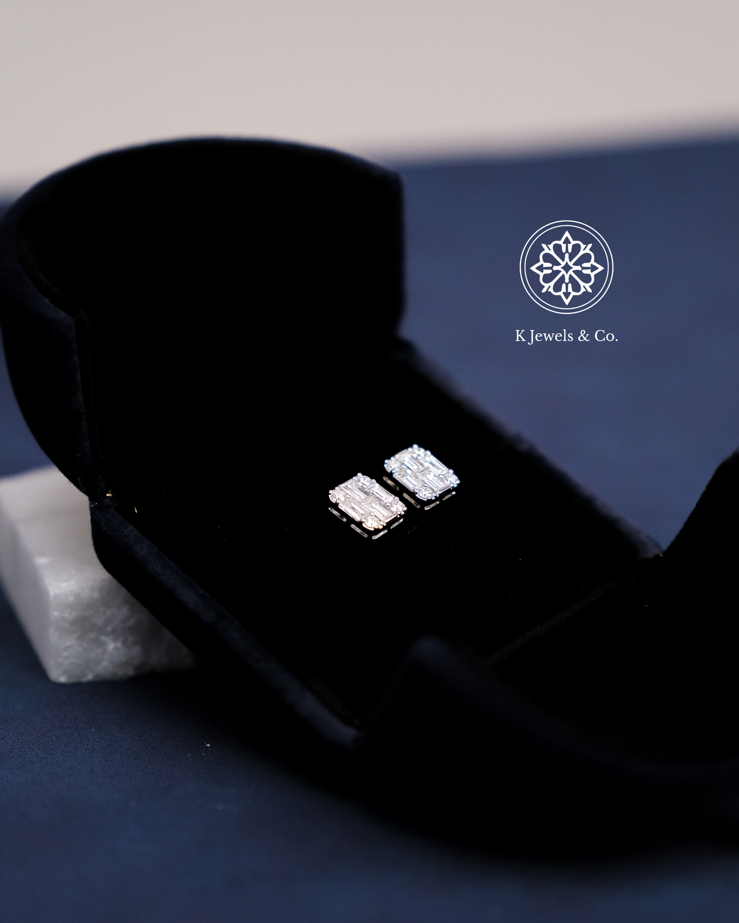 Emerald Illusion Diamond Earrings