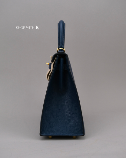 Hermes Kelly 25 Bleu de Prusse GHW