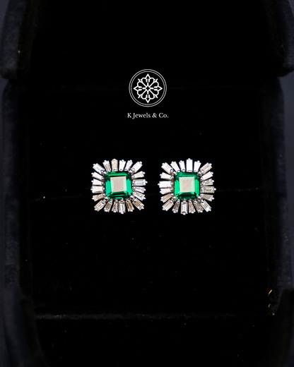 Created Emerald Earrings
