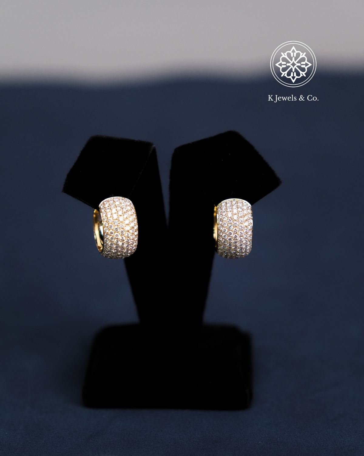 Diamond Hoop Earrings in Yellow Gold