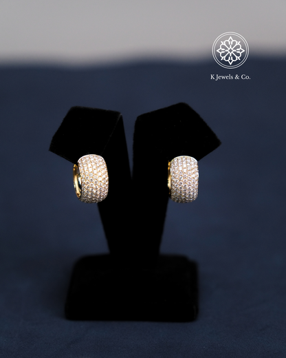 Diamond Hoop Earrings in Yellow Gold