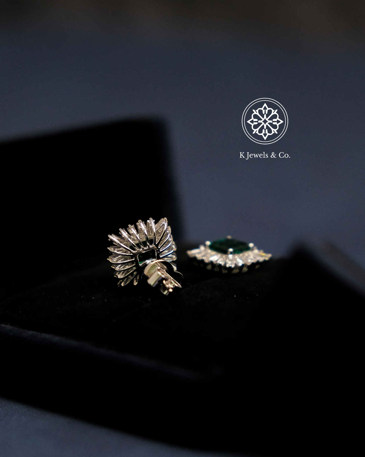 Created Emerald Earrings