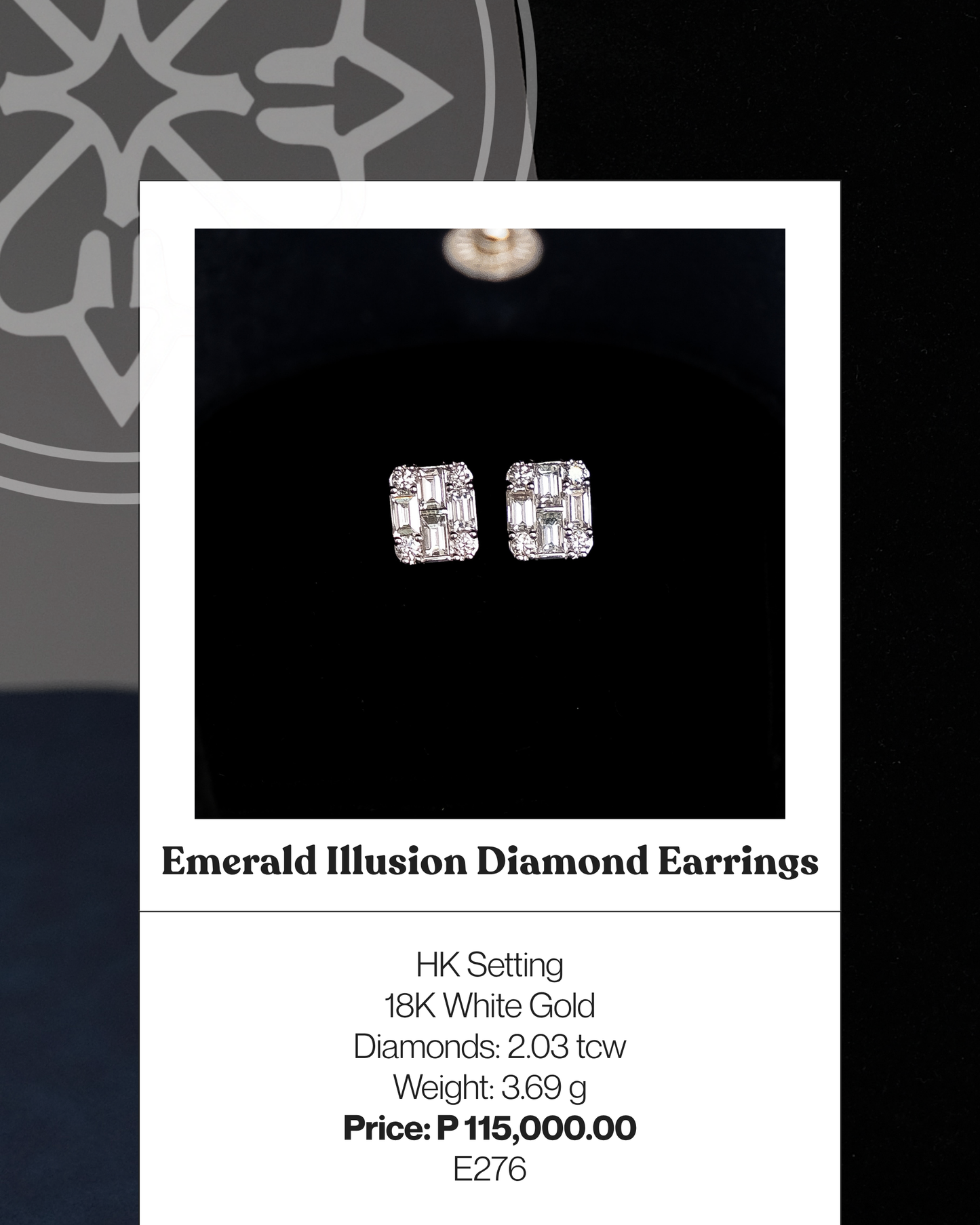 Emerald Illusion Diamond Earrings