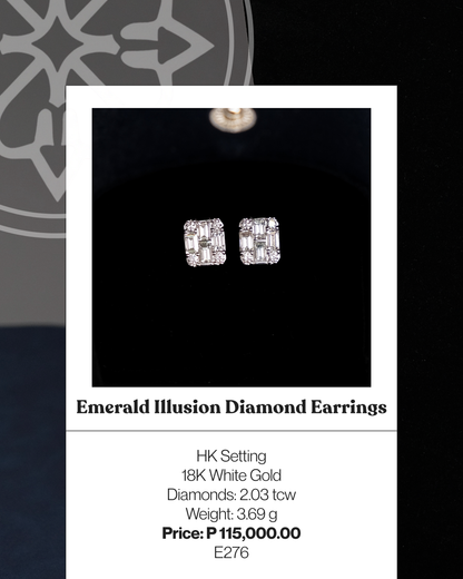 Emerald Illusion Diamond Earrings