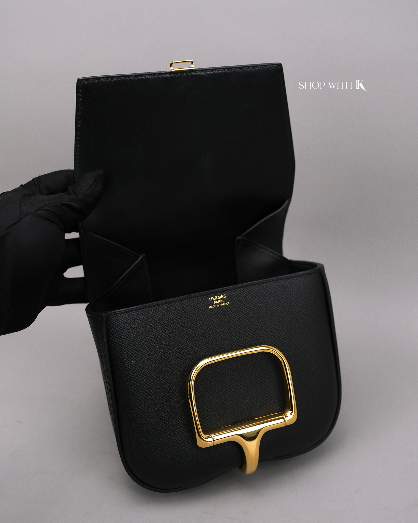 Hermes Mini Della Cavalleria Noir GHW