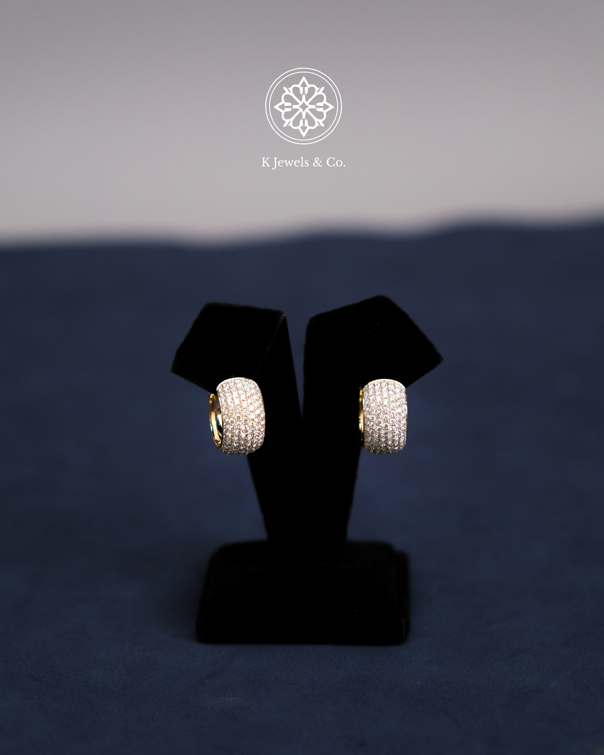 Diamond Hoop Earrings in Yellow Gold