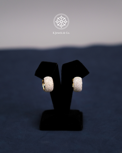 Diamond Hoop Earrings in Yellow Gold