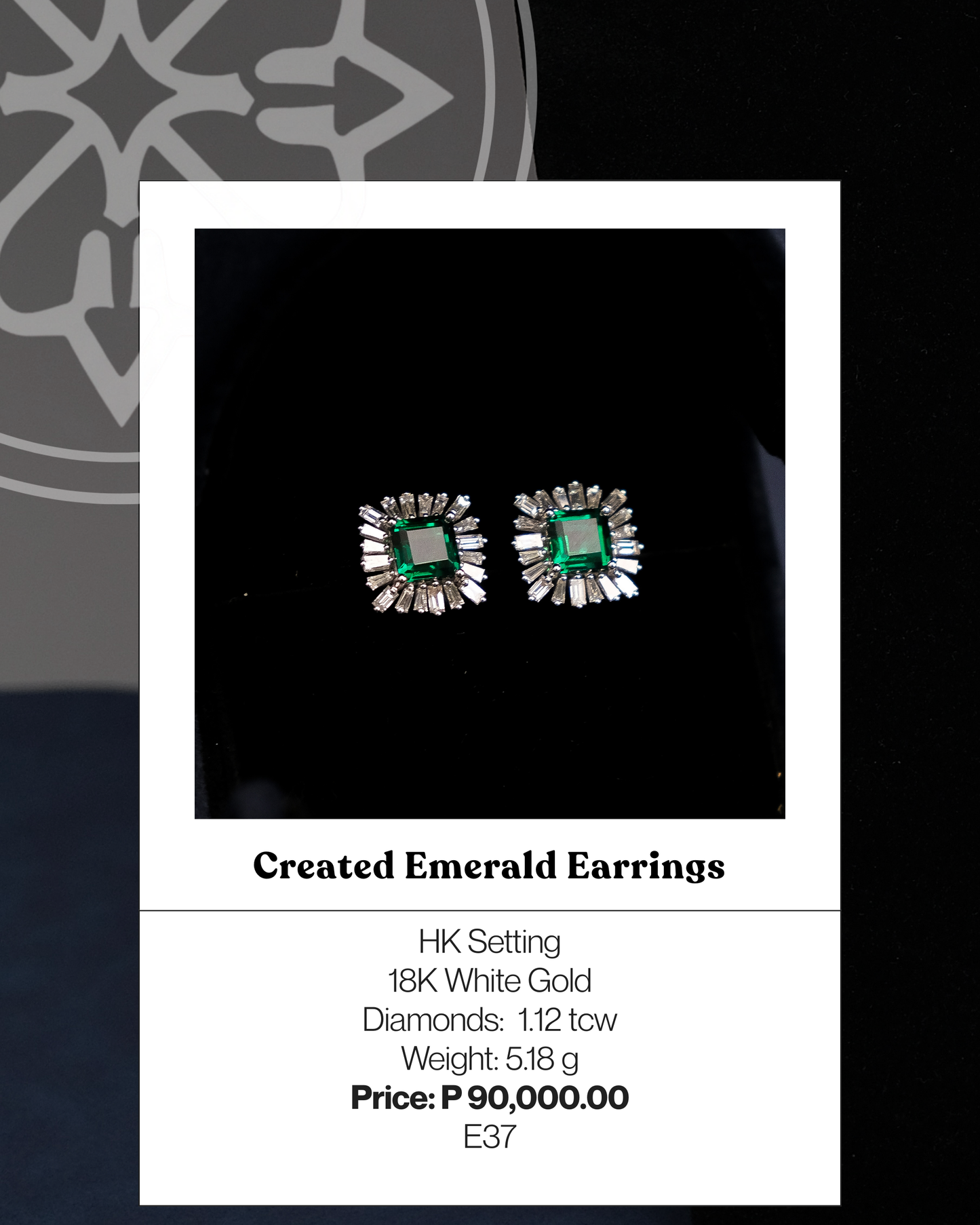 Created Emerald Earrings