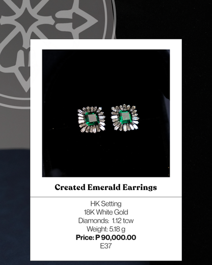 Created Emerald Earrings