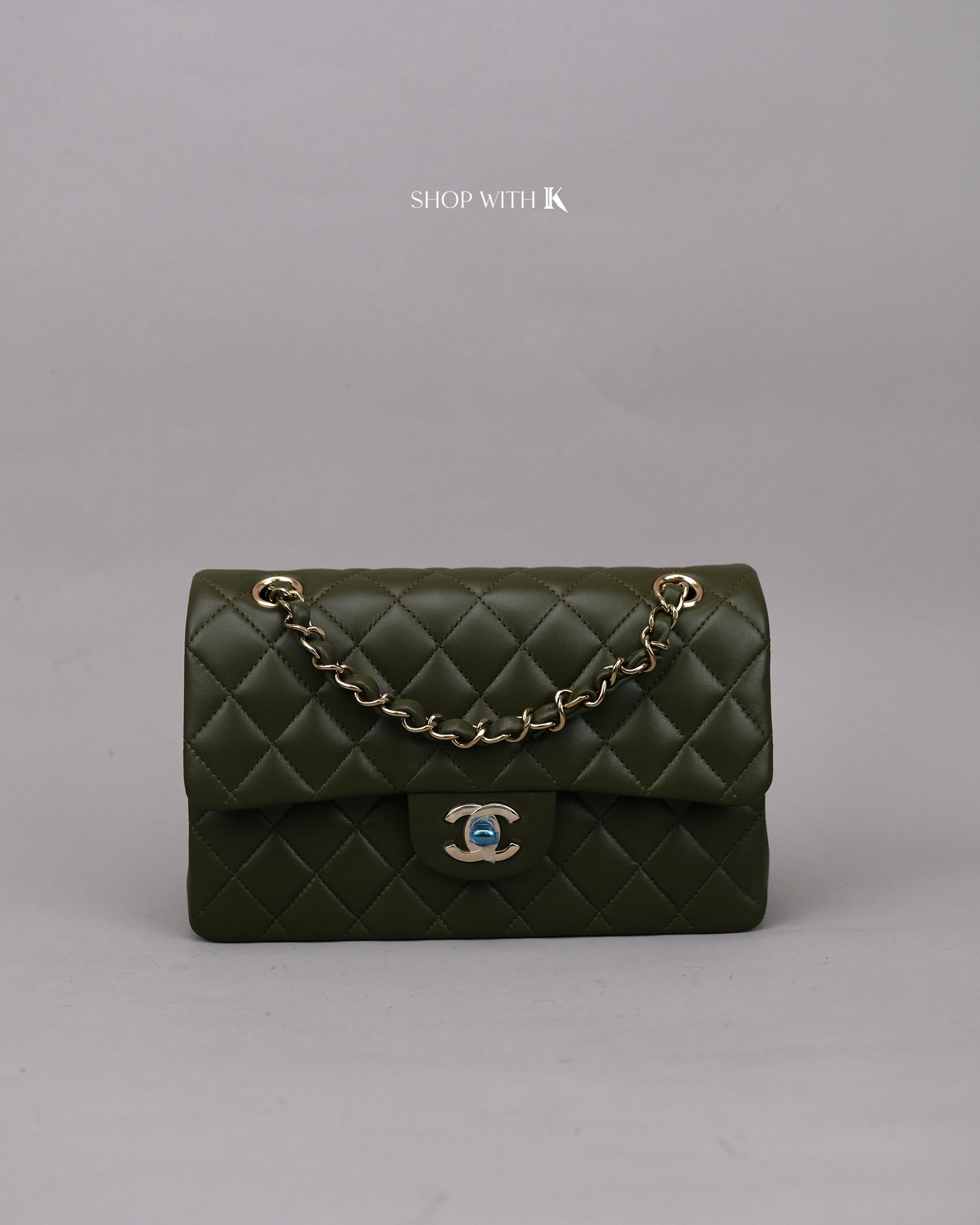 Chanel Classic Small Flap Khaki Green CGHW