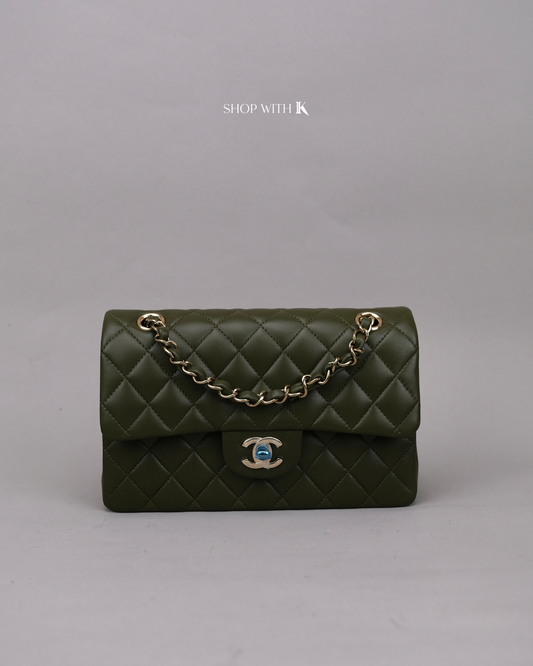 Chanel Classic Small Flap Khaki Green CGHW