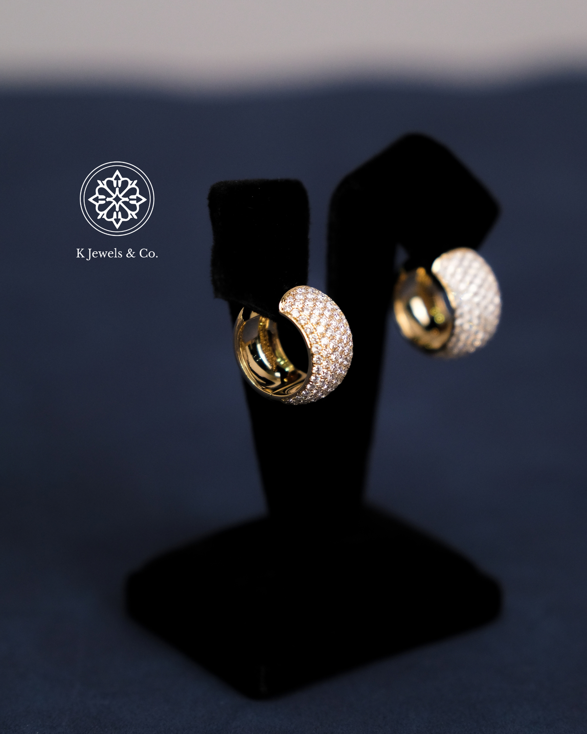 Diamond Hoop Earrings in Yellow Gold