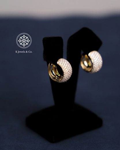 Diamond Hoop Earrings in Yellow Gold