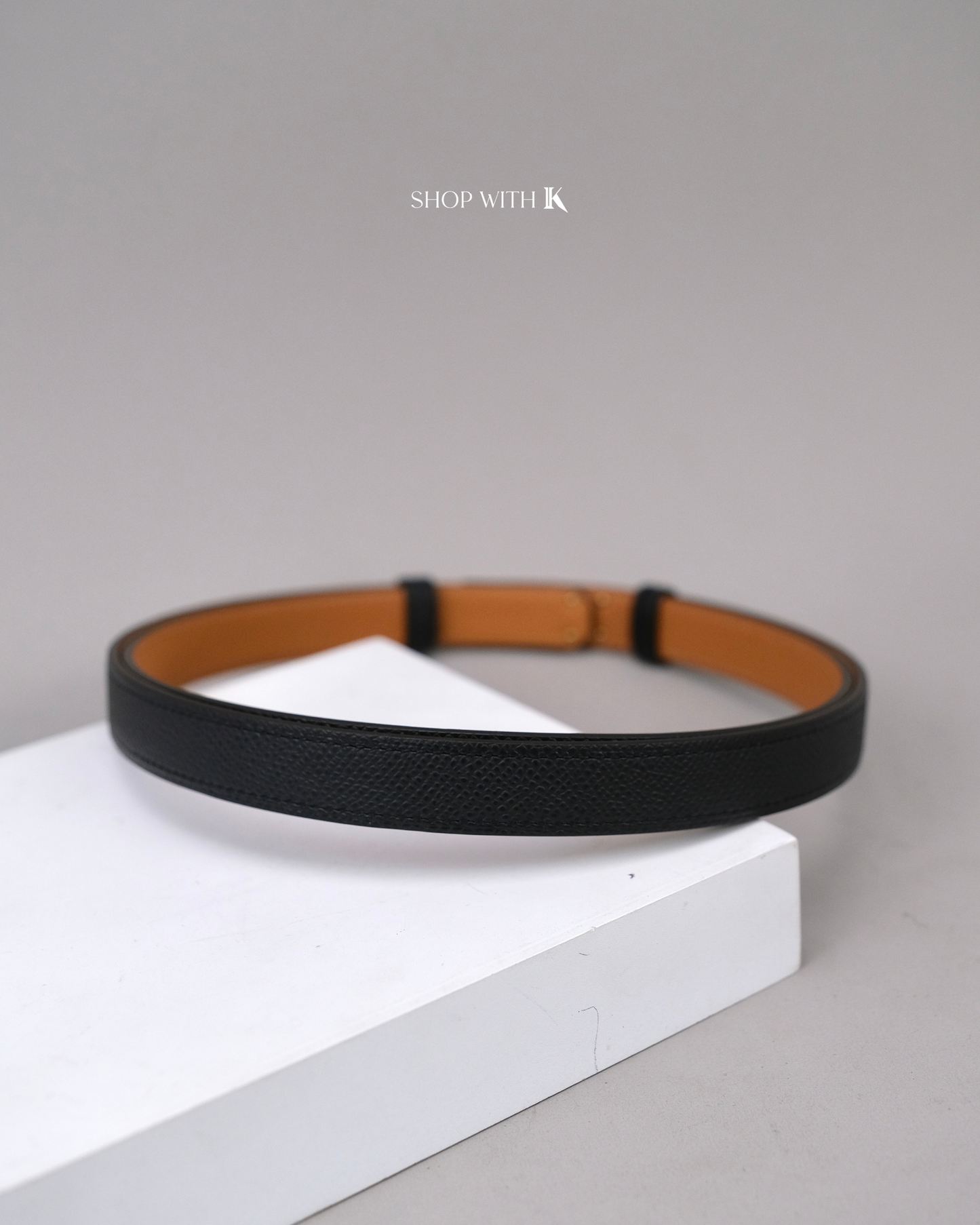 Hermes Kelly Belt Black RGHW