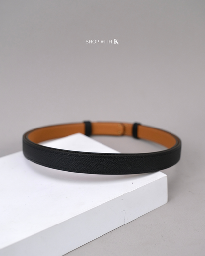 Hermes Kelly Belt Black RGHW