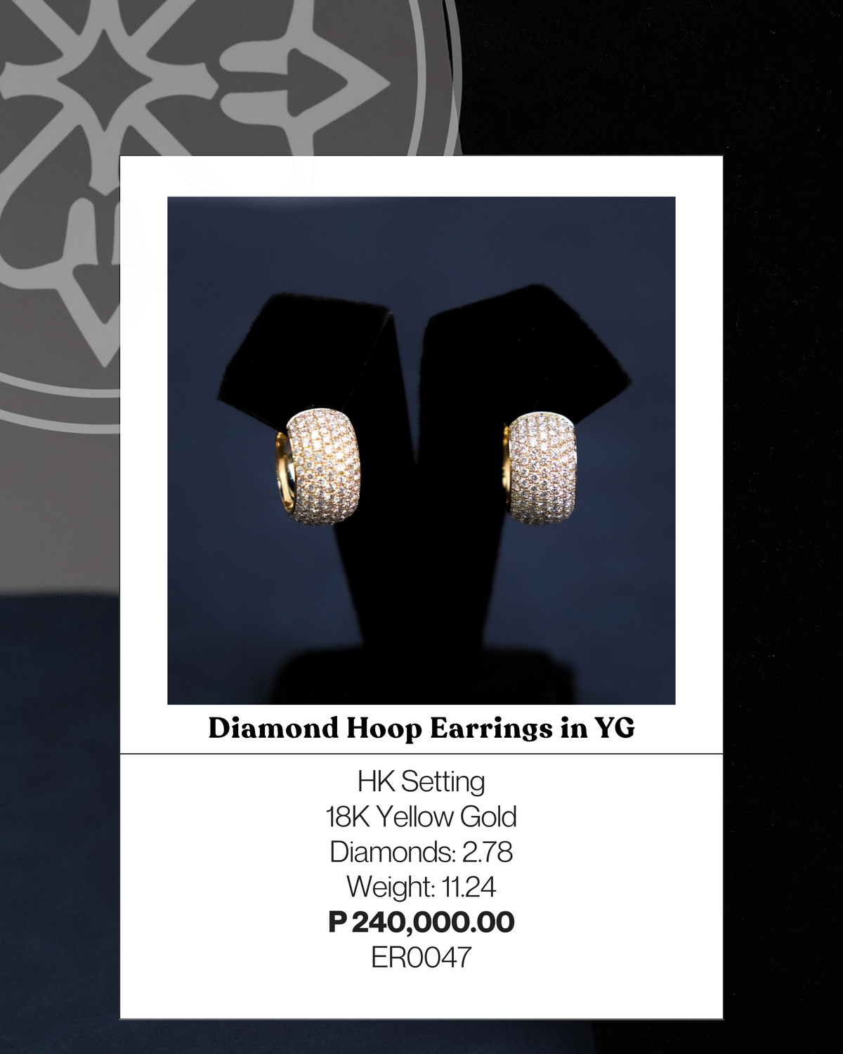 Diamond Hoop Earrings in Yellow Gold