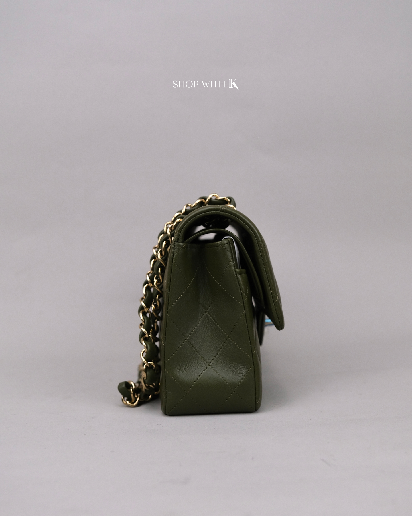 Chanel Classic Small Flap Khaki Green CGHW