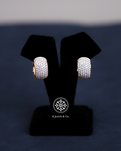 Diamond Hoop Earrings in Rose Gold