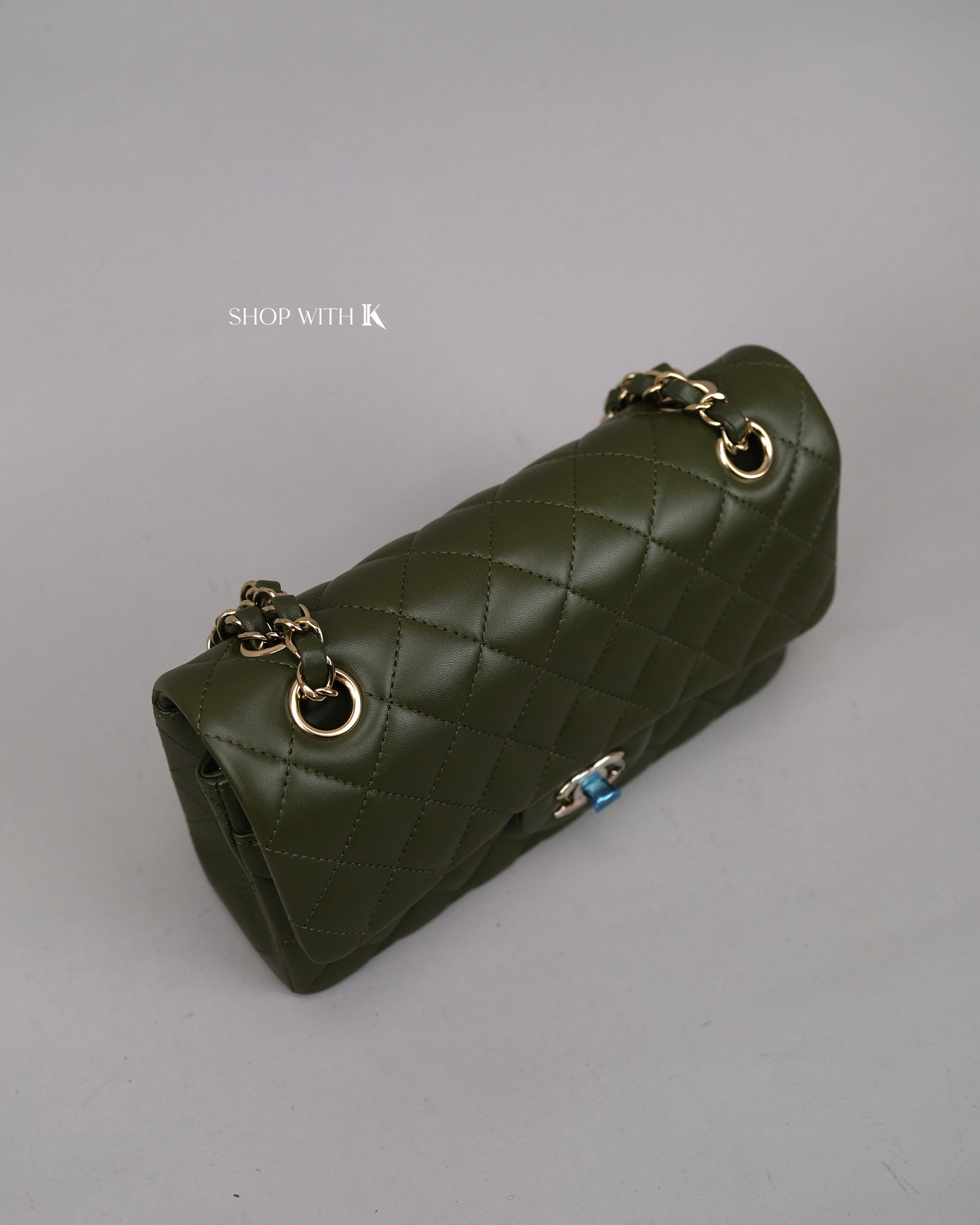 Chanel Classic Small Flap Khaki Green CGHW